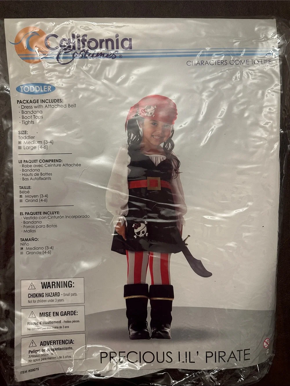 California Costumes Precious Lil' Pirate Toddler Costume - Red & Black